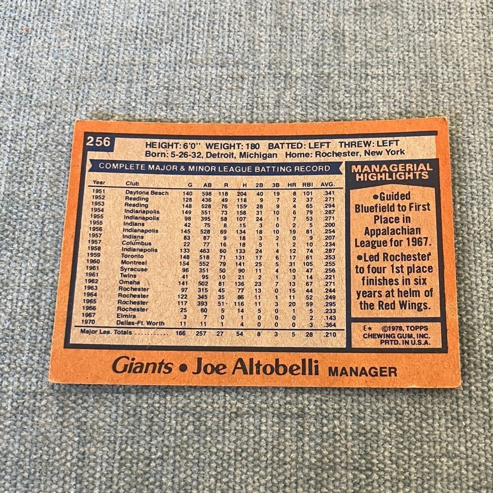 1978 Topps San Francisco Giants Baseball Card Trading Card - Picture 2 of 2